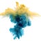 Colorful Burst - Multiple colorful smoke powder explosion fluid ink particles slow motion with Generative AI