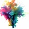 Colorful Burst - Multiple colorful smoke powder explosion fluid ink particles slow motion with Generative AI