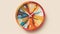 Colorful Burst Pattern Clock: Warm Tones, Flat Composition, Painterly Lines