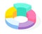 Colorful business pie chart for documents, business reports and financial data presentations