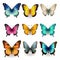 Colorful Butterflies Collection: Hyper-realistic 3d Illustrations