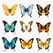 Colorful Butterflies Fluttering In Hyper-realistic Style