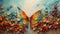 Colorful Butterfly: Abstract Painting With Impasto Texture