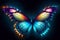 a colorful butterfly with beautifully glowing wings that breathes life