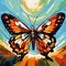 Colorful Butterfly Canvas: Fauvist Style With Impressionistic Touch
