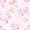 Colorful butterfly decorated with flowers, Seamless pattern.