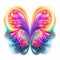 Colorful Butterfly Design Abstract Feather Art In Futuristic Chromatic Waves