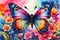 Colorful butterfly in a flowery paradise