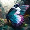 Colorful butterfly on a grunge background. Digital painting, illustration. Generative Ai