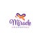 Colorful butterfly logo design with miracle typography text suitable for fancy shop