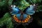 A colorful butterfly resting embodying the harmony of nature, environmental concept, Generative AI