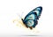 A colorful butterfly unfolding its wings on a whimsical white backdrop. Generative Ai