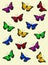 Colorful Butterfly Vector Background - Digital Illustration