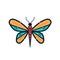 Colorful butterfly vector illustration isolated white background. Artistic representation