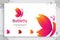 Colorful butterfly vector logo design with modern style , illustration abstract of butterfly for digital creative template and