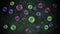 Colorful Buttons Moving on a Fabric in Stop Motion Style in Seamless Loop