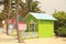 Colorful cabanas on the beach in Princess Cays