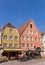 Colorful cafe in the historic center of Warendorf