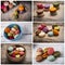 Colorful cakes collage