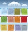 Colorful calendar for 2012