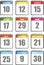 Colorful calendar icons