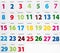 Colorful calender dates