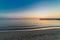 Colorful calm sunrise on Black sea coast of Varna