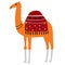 Colorful camel illustration on white background