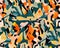 Colorful camouflage safari pattern. Illustration for fabrics, postcards, greeting cards, invitations, banners.