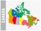 Colorful Canada administrative and political map