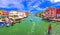 Colorful Canal Grande in Venice panoramic view