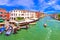 Colorful Canal Grande in Venice panoramic view