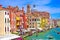 Colorful Canal Grande in Venice view