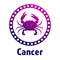 Colorful Cancer vector icon. Illustration of an astrology sign