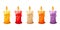Colorful candles. Vector illustration.