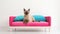 Colorful Candy Bed: A Playful Tonkinese In A Cozy Home Environment