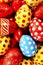 Colorful candy Easter eggs wrapped in foil