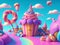 Colorful Candyland Background, Generative AI Illustration