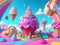 Colorful Candyland Background, Generative AI Illustration
