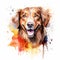 Colorful Canine Artwork on a White Background