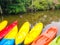 Colorful canoe in the canal