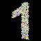 Colorful Capsule Pill Font Number 1 3D Rendered on Black