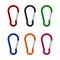 Colorful Carabiner set icon isolated on white background. Vector illustration