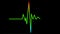 Colorful cardiac waveforms of heart cardiogram