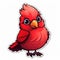 Colorful Cardinal Sticker - Cute Cartoon Style Animal Art