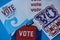 Colorful cards urge voters to register and vote