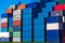 Colorful cargo containers in Port of Rotterdam