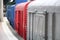 Colorful cargo train compartment