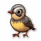 Colorful Caricature Bird Sticker - Cute Cartoon Quail Design