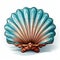 Colorful Caricature Of A Blue Sea Shell With Bronze Patina